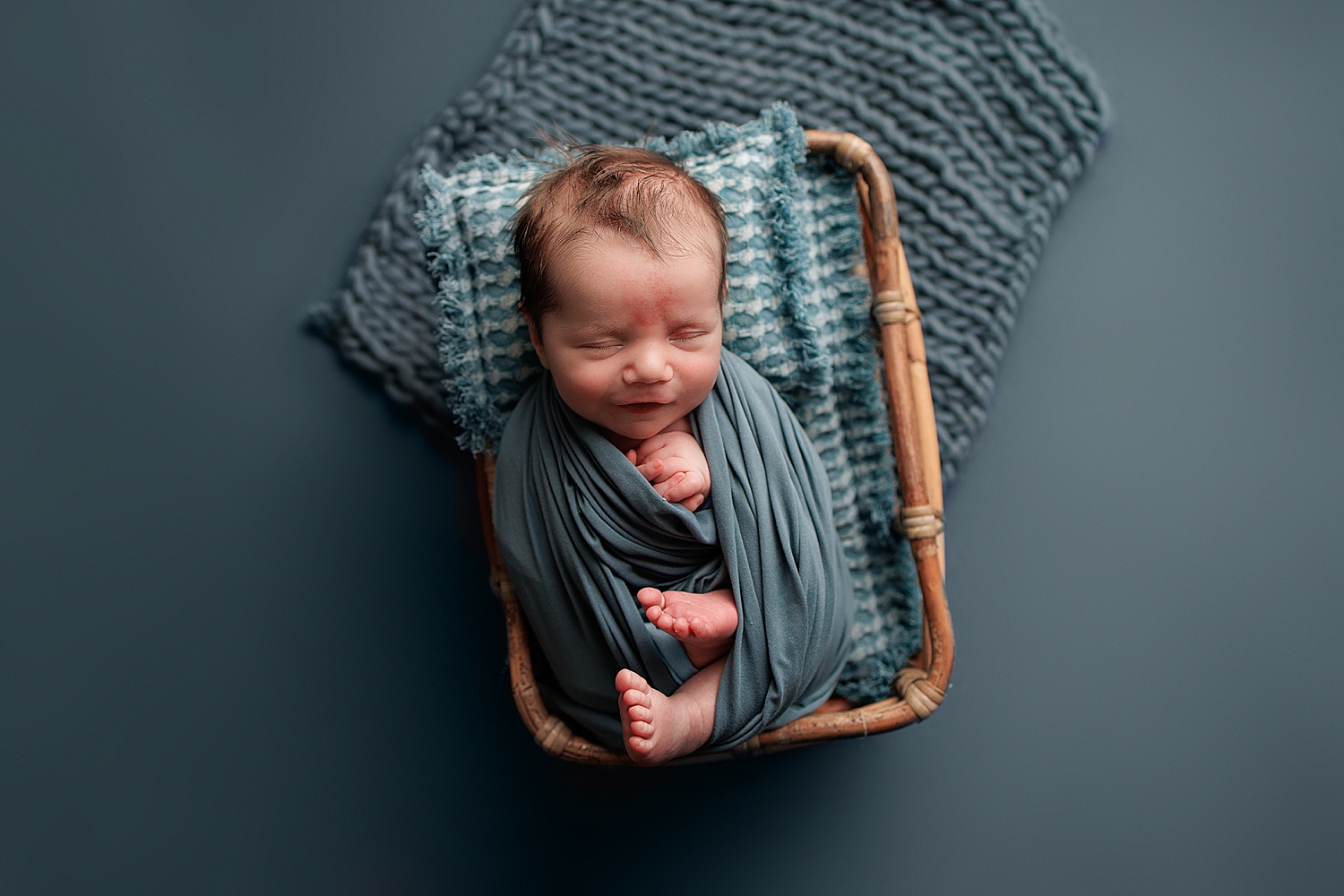 little one wrapped in blue for Fine Art shoot with Yaffa Koff Photography