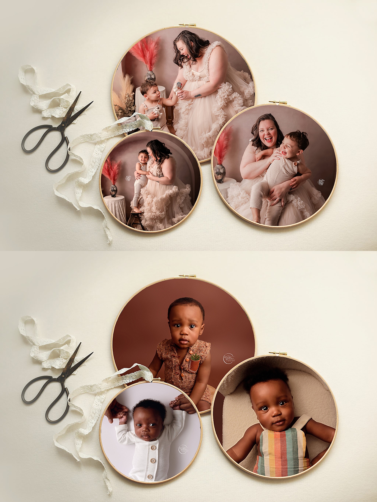 families on white backdrop by Yaffa Koff Photography