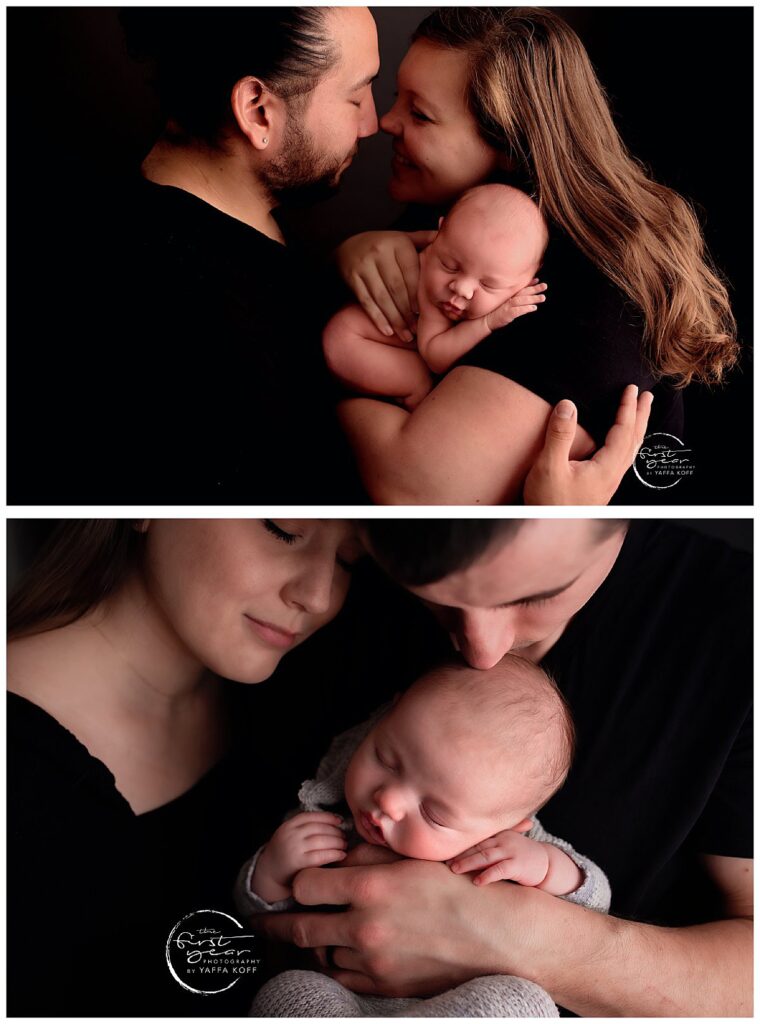 mother and father hold baby for an example of when to book your newborn session